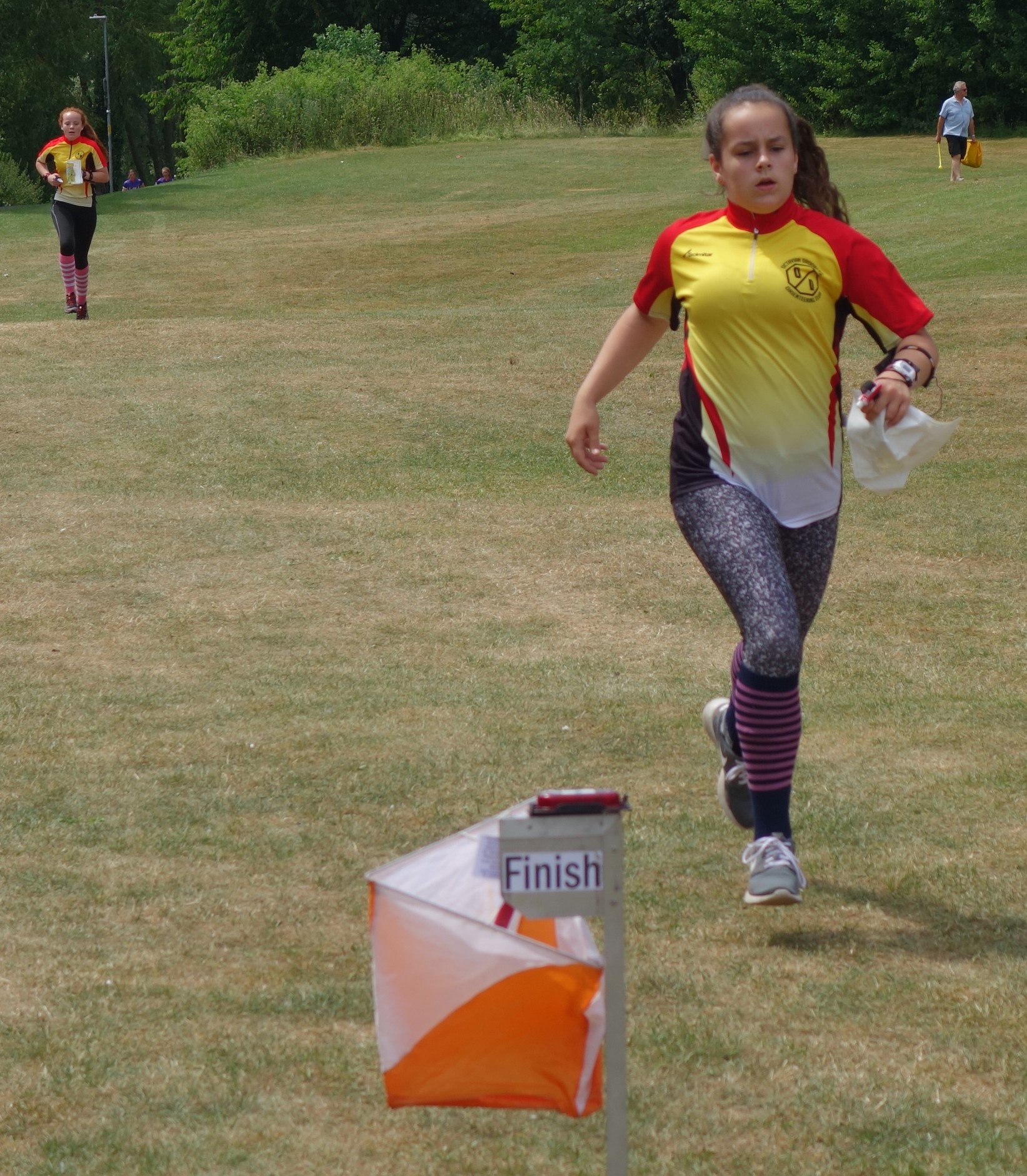 josie and tabitha coming to the finish